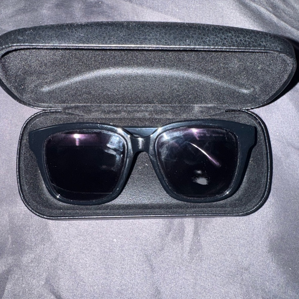 Alexander McQueen Black Sunglasses with Orange Logo